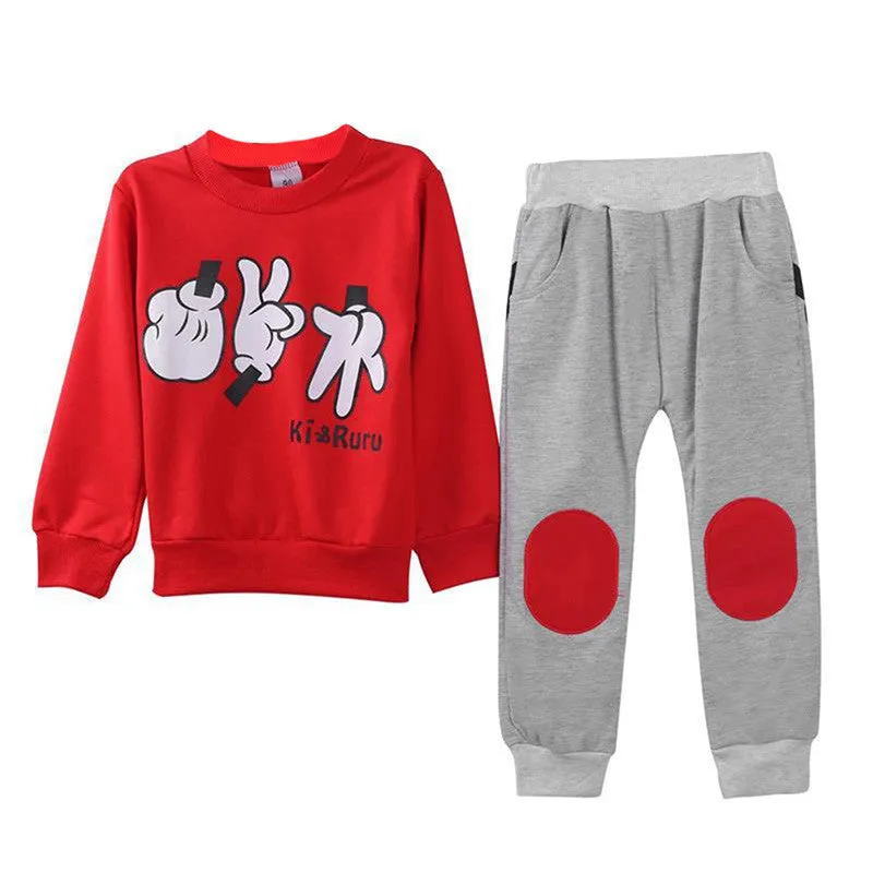 2-7Y Kids Clothes Suit Baby Boys Girls 2pcs TopPants Finger Games Tracksuits Children Outfit Clothing Sets SM6