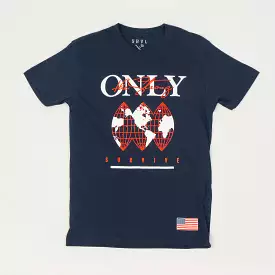 4TH WORLD TEE NAVY