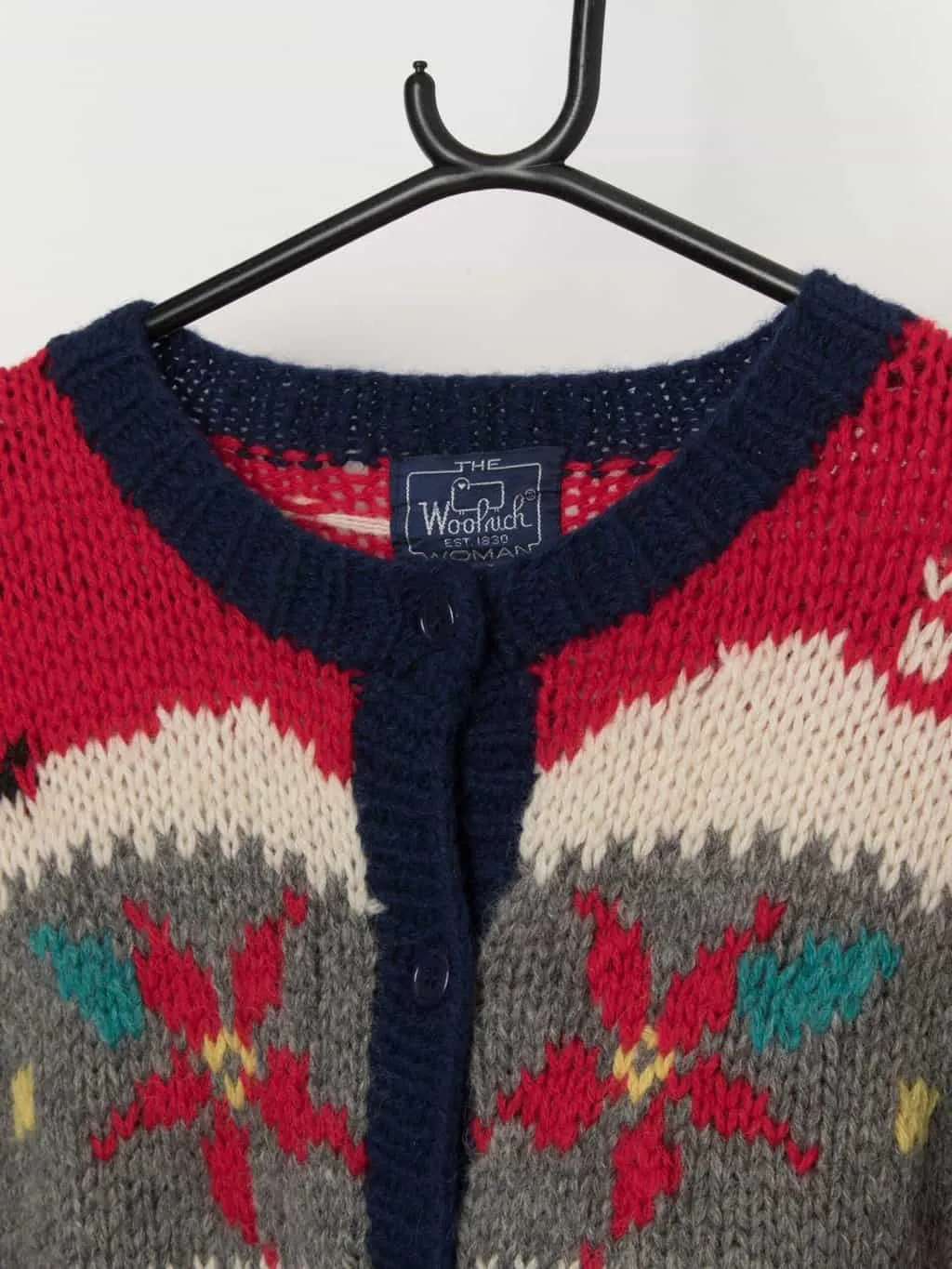 80s vintage Woolrich Christmas cardigan sweater – Large