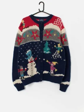 80s vintage Woolrich Christmas cardigan sweater – Large