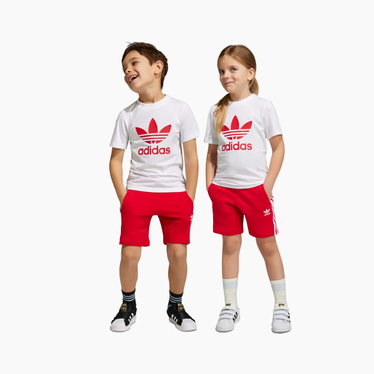 Adidas Adicolor Shorts and T-shirt Kids Set (3-7 Year) -Better Scarlet