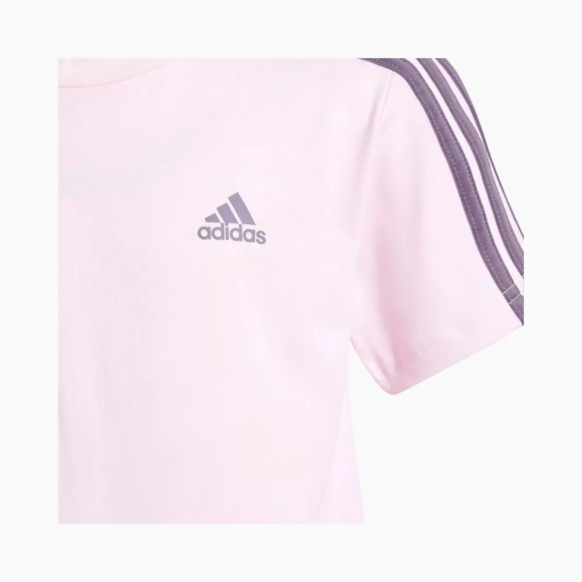 Adidas Essential 3 Stripes Shorts And T-shirt Kids Set (3-8 Years) -Clear Pink