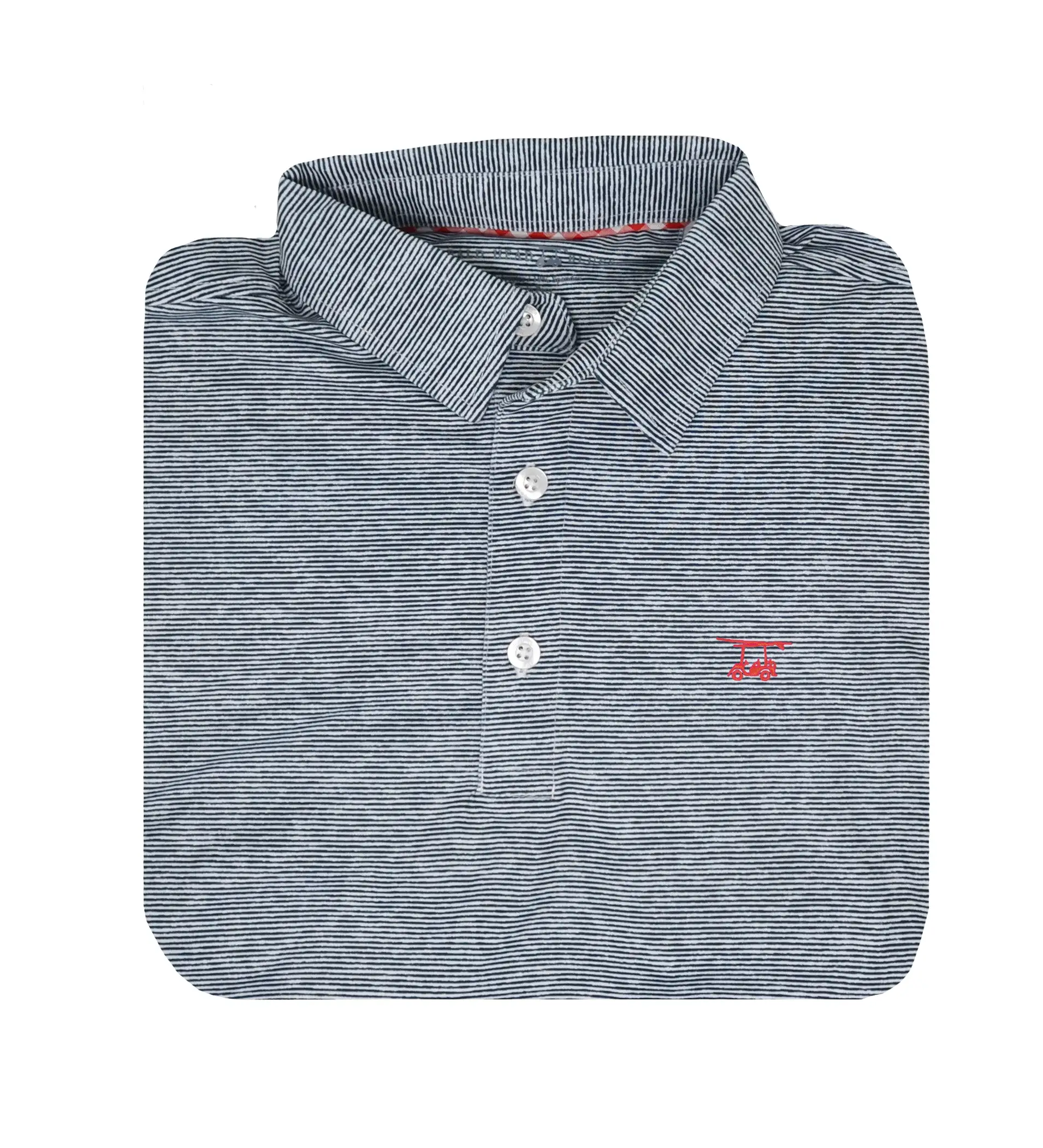 Albatross Polo - Heather Black Microstripes