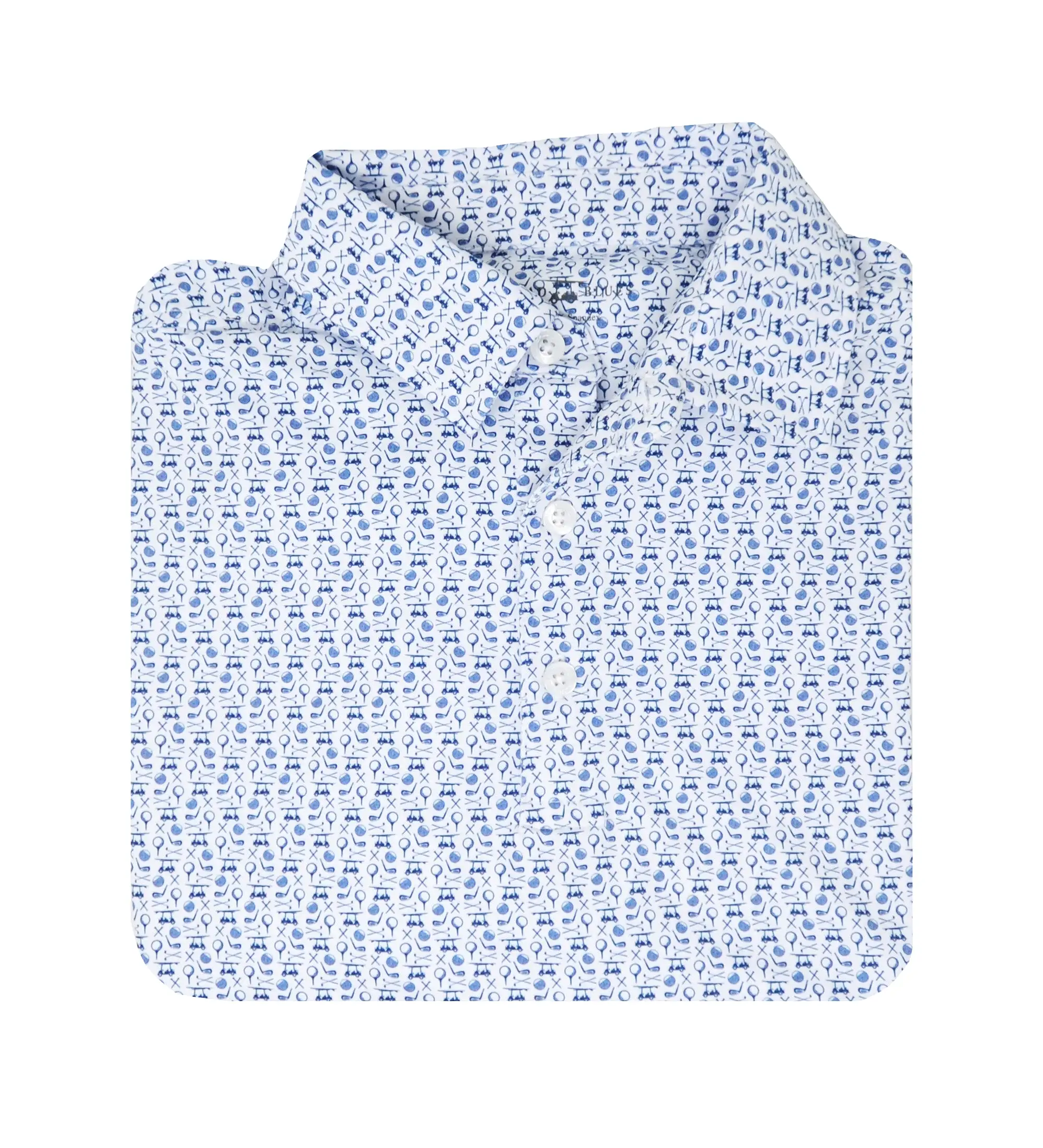 Albatross Polo - White w/ All-Over Golf Pattern