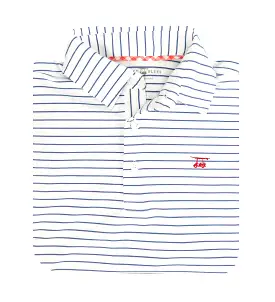 Albatross Polo - White w/ Heather Regatta Pinstripes