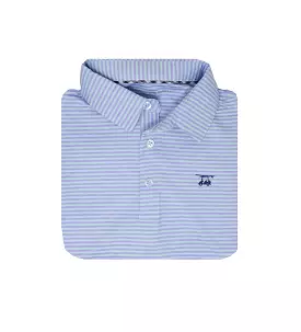 Albatross Youth Polo - Seaglass w/ Heather Lavender Stripes