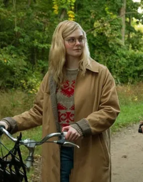 All The Bright Places Elle Fanning Coat | Violet Markey Brown Cotton Coat