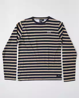 Alphabet Soup Teen Miles Stripe LS Tee Navy/Tan