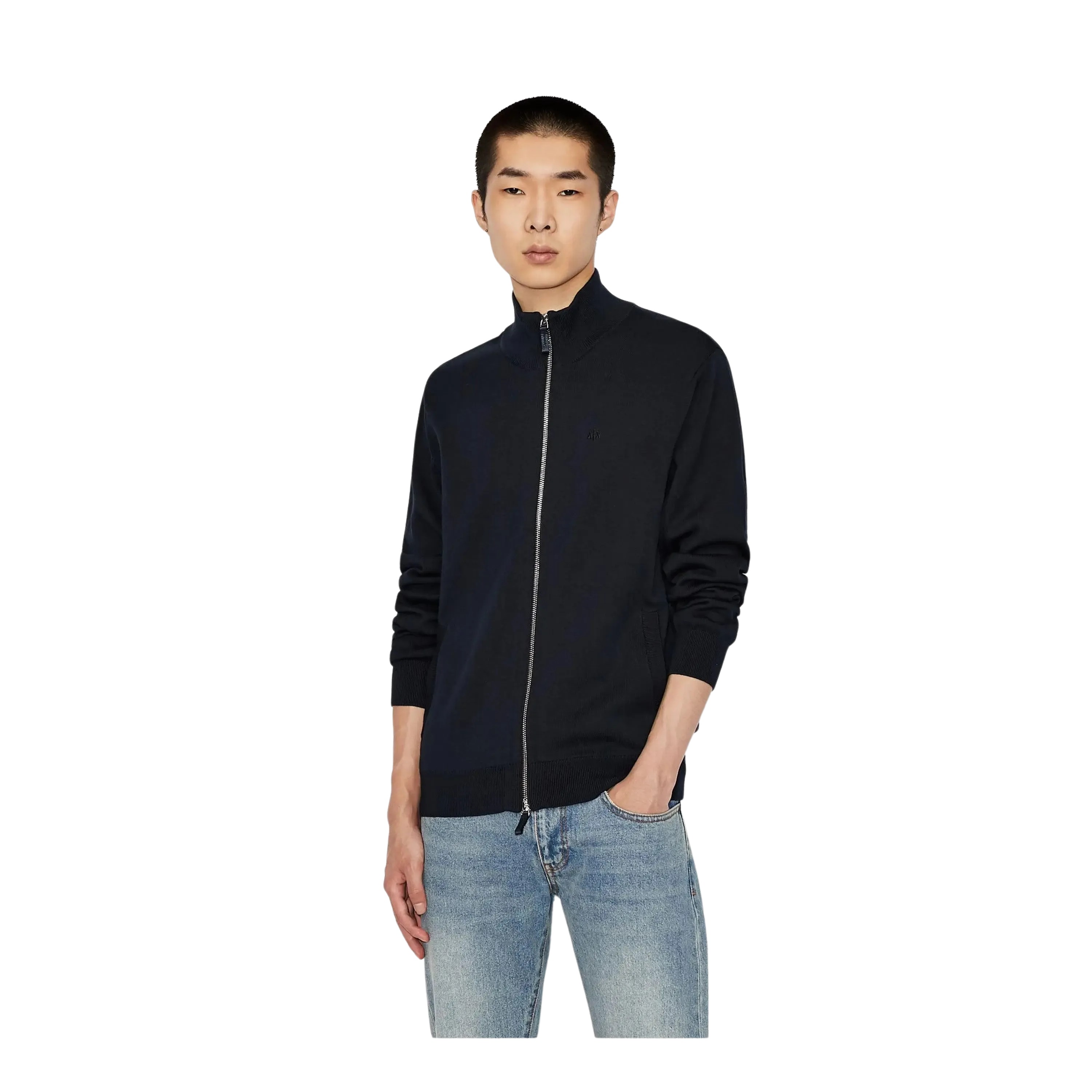 Armani Exchange Zip Through Knit Cardigan