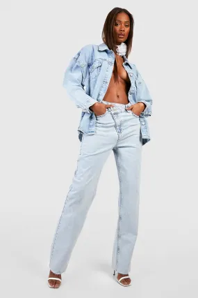 Asymmetric Waistband Mom Jeans