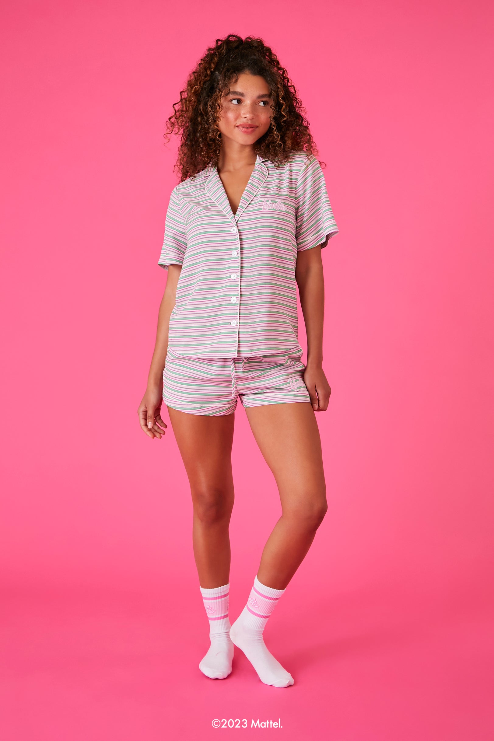 Barbie Shirt & Shorts Pajama Set