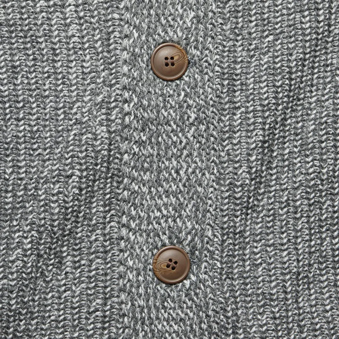 Belmont Plaited Cardigan Sweater - Charcoal