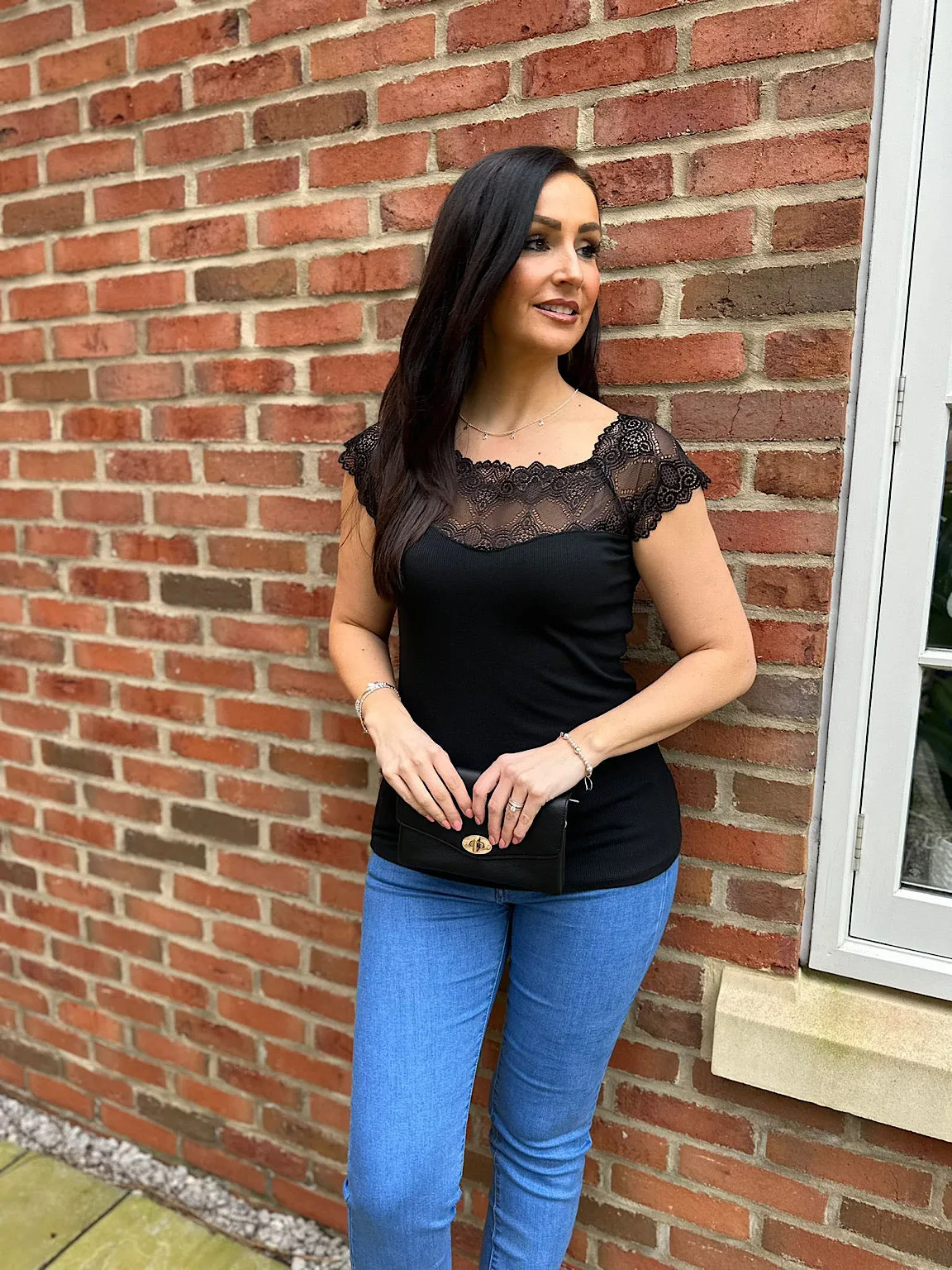 Black Delicate Lace Top Ruby