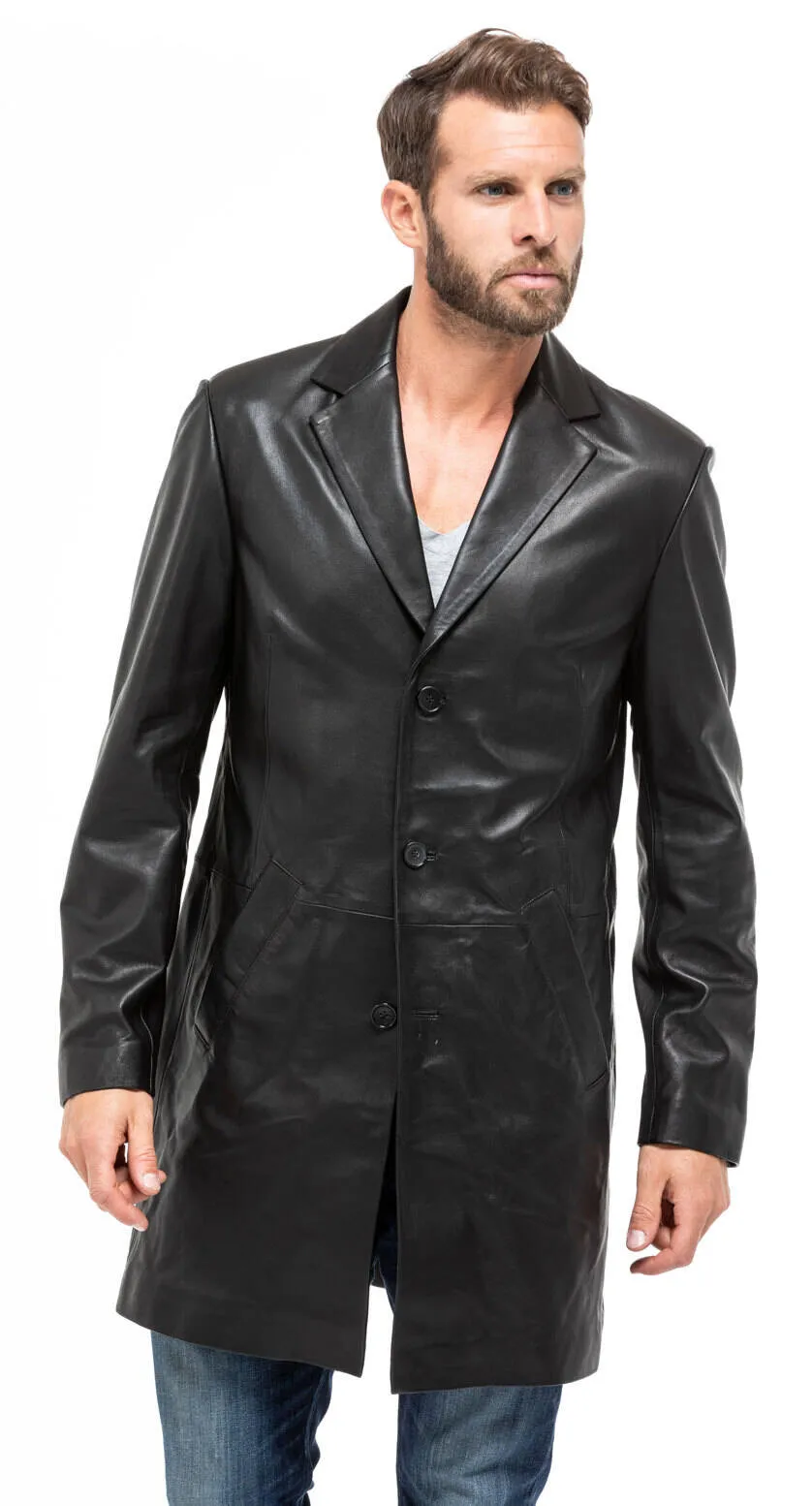 Black leather coat 2160