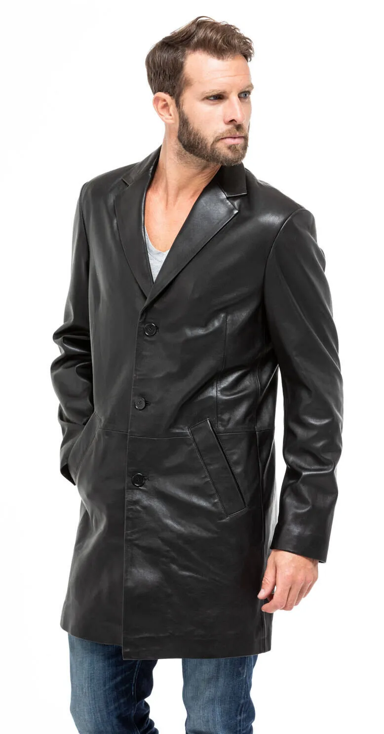 Black leather coat 2160