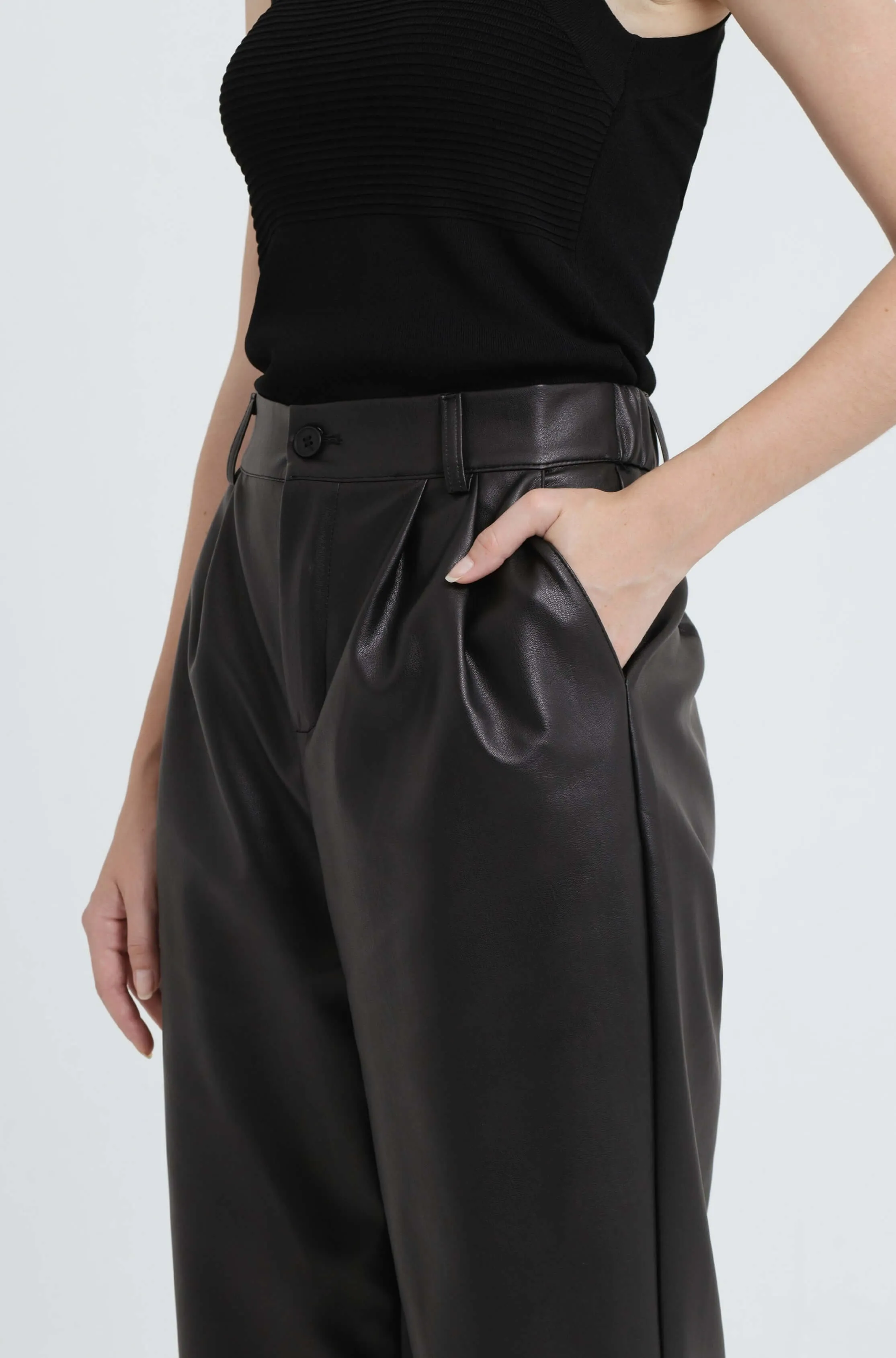 Black Leatherette Pants