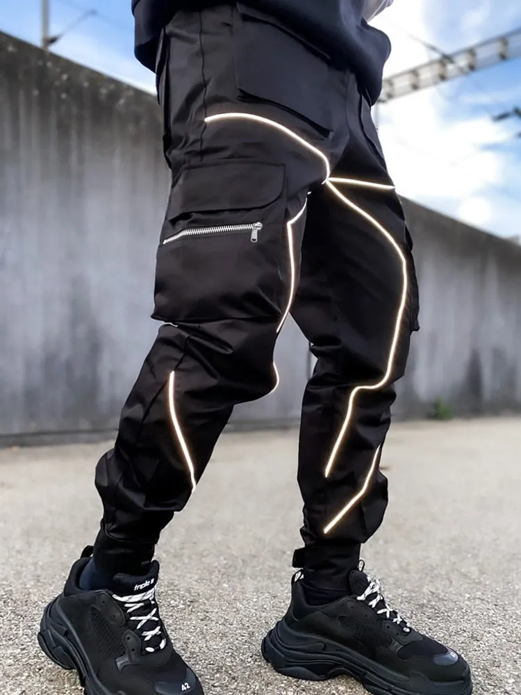 black reflective pants