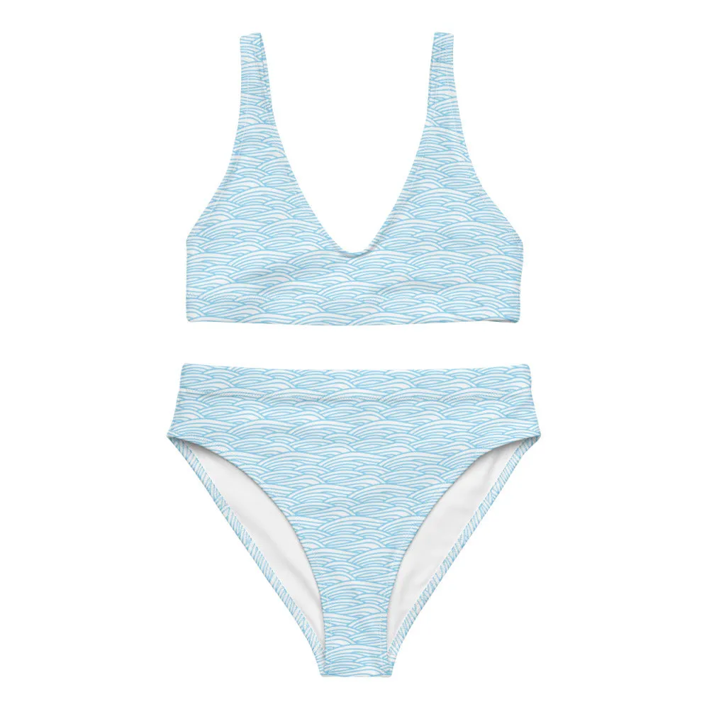 Blue Waves Recycled High Waist Bikini