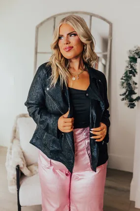 Bring The Party Faux Suede Jacket Curves