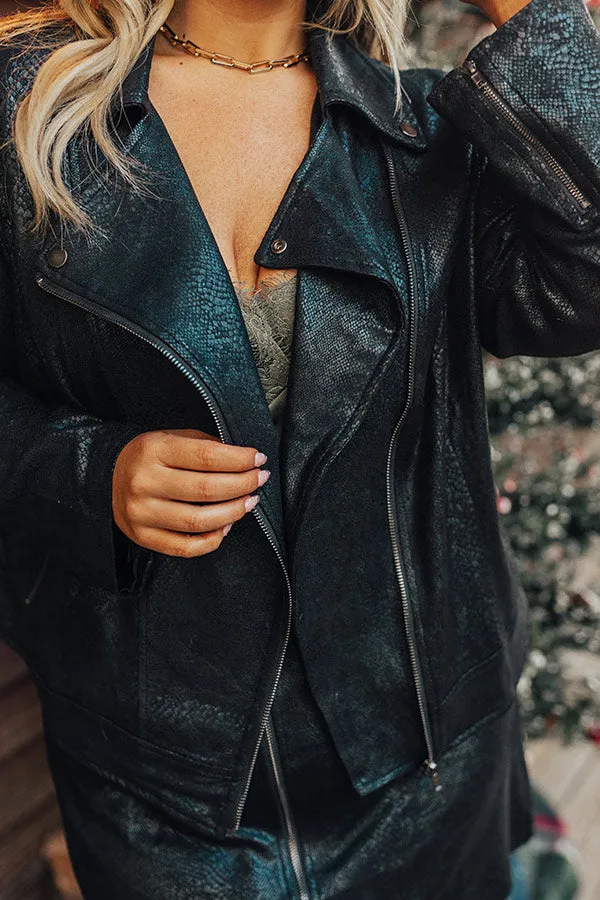 Bring The Party Faux Suede Jacket Curves