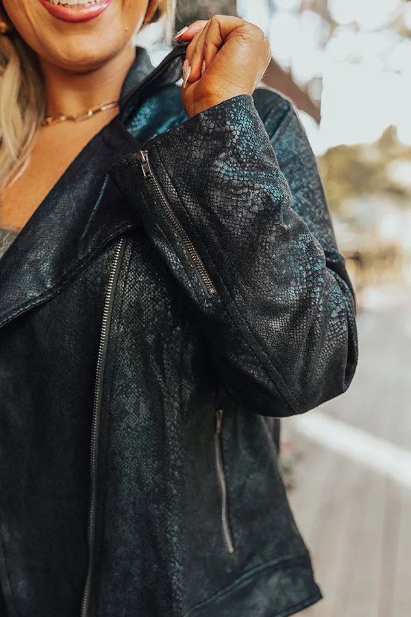 Bring The Party Faux Suede Jacket Curves