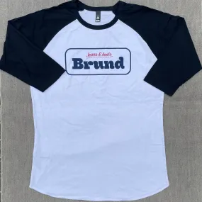 Brund - Logo Raglan Tee White/Navy