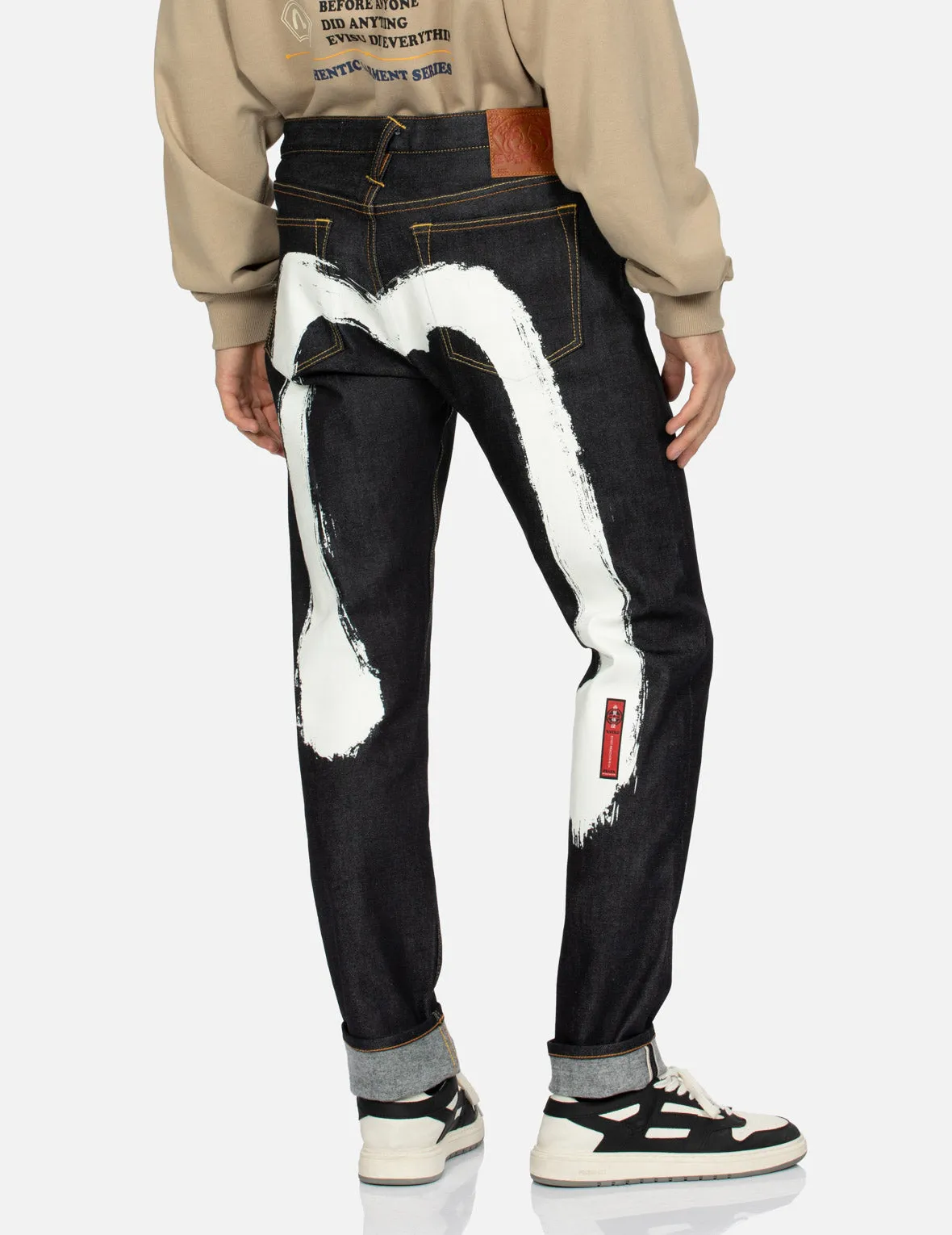 Brushstroke Daicock  Print Carrot fit Jeans #2017