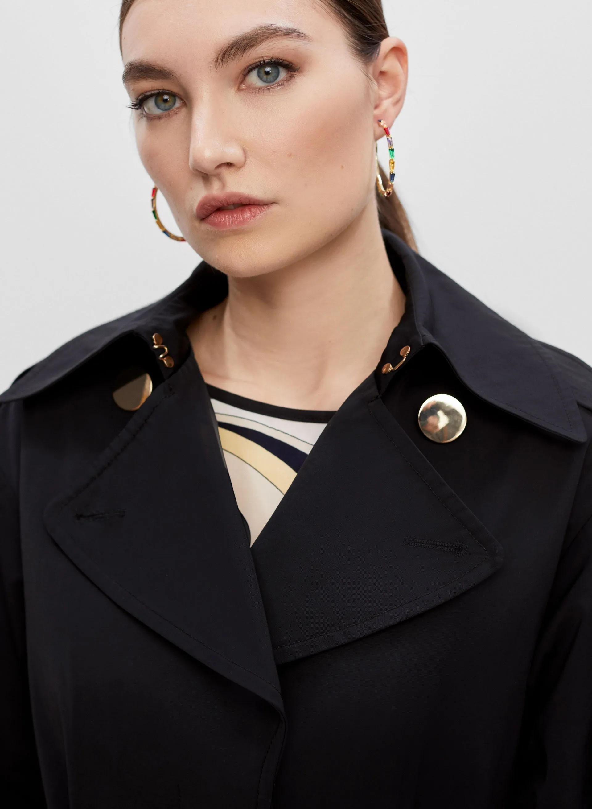 Button Detail Trench Coat