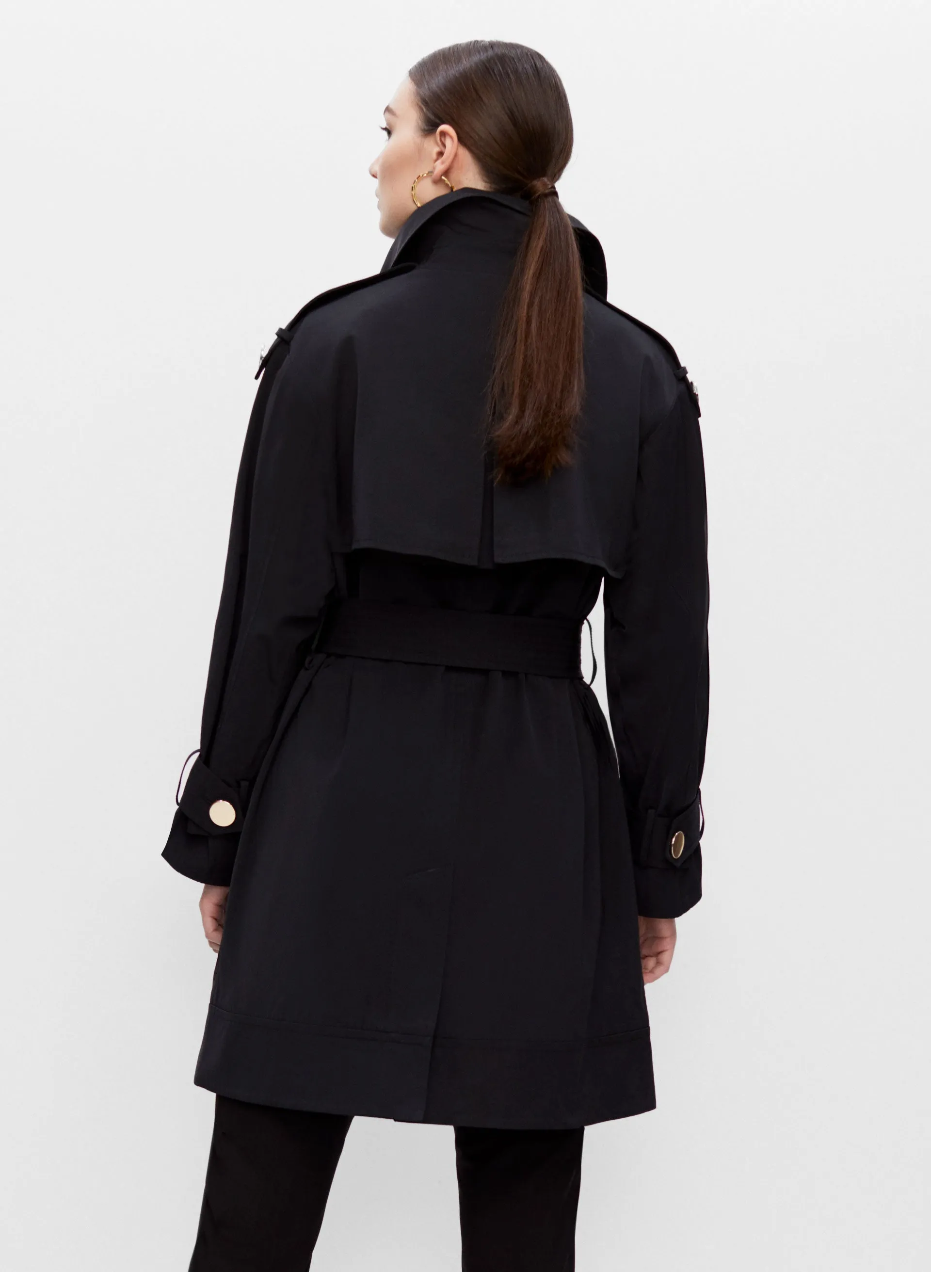 Button Detail Trench Coat