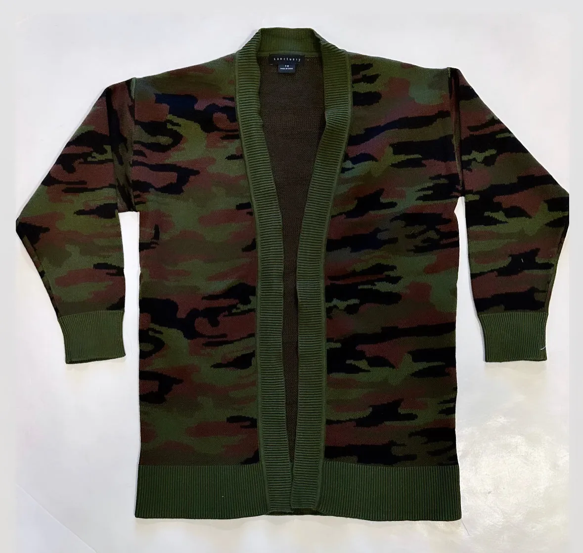 Camo Sweater Knit Cardigan