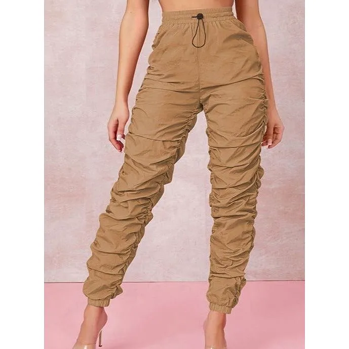 Casual Elastic Waist Pants