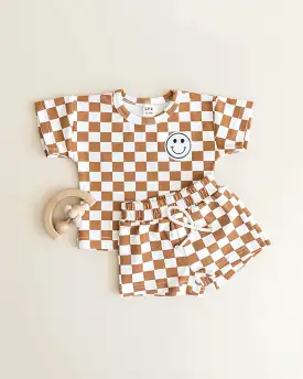 Checkered Smiley Set | Copper