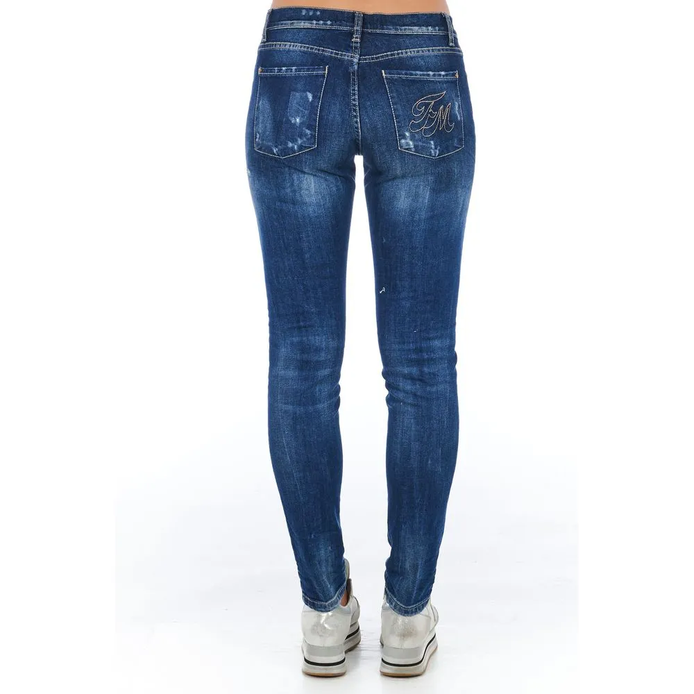 Chic Worn Wash Skinny Denim Jeans