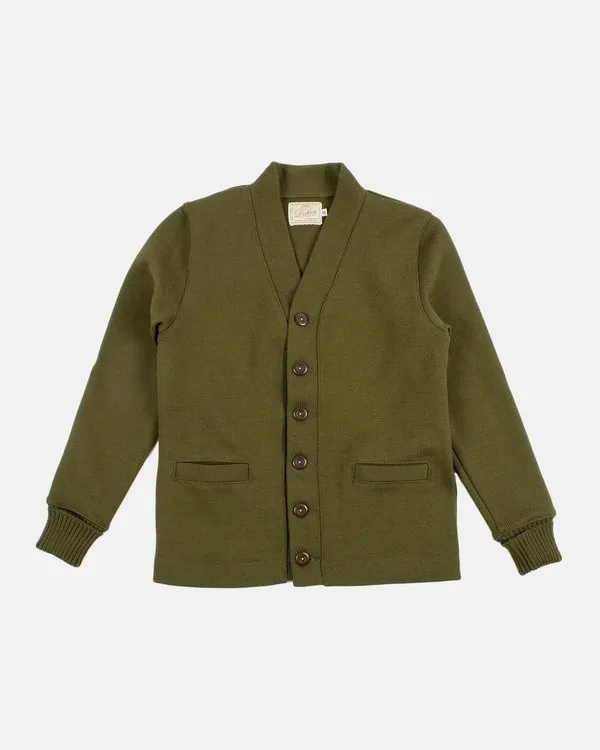 Classic Wool Cardigan Sweater - Loden