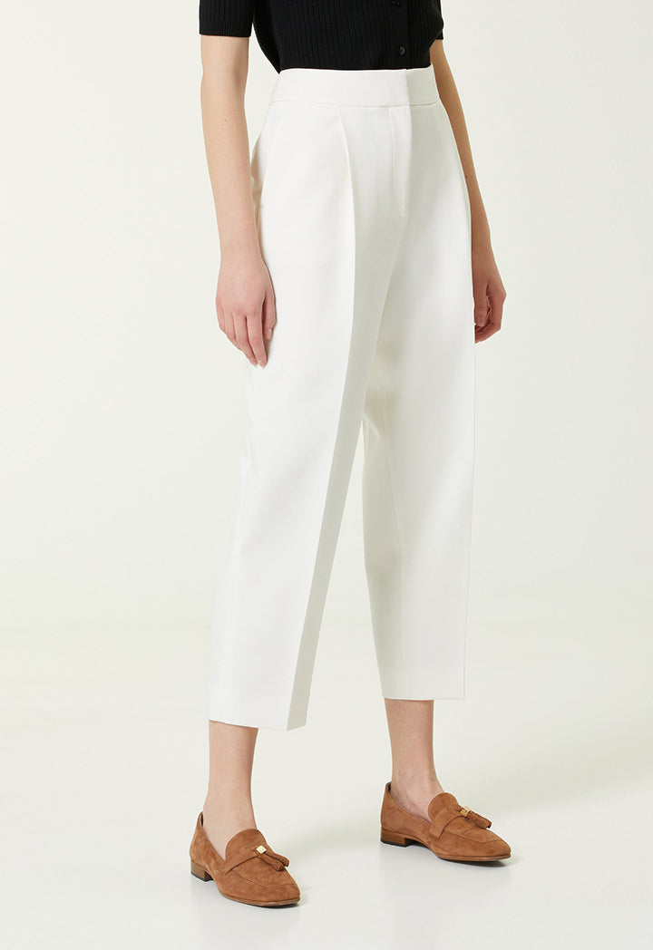 Club High Waist Pleated Detailed Trouser White