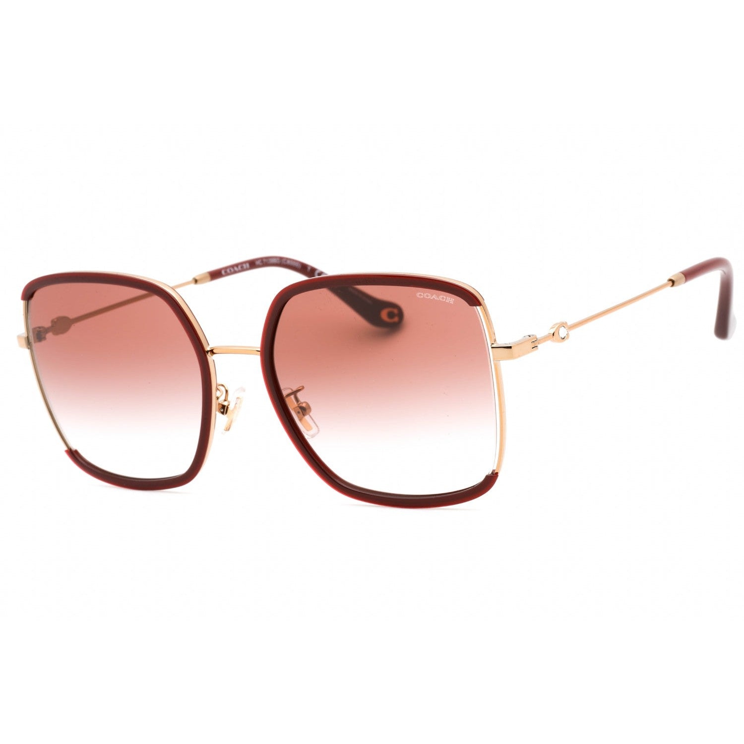 Coach 0HC7139BD Sunglasses Rose Gold / Burgundy Clear Gradient Women's