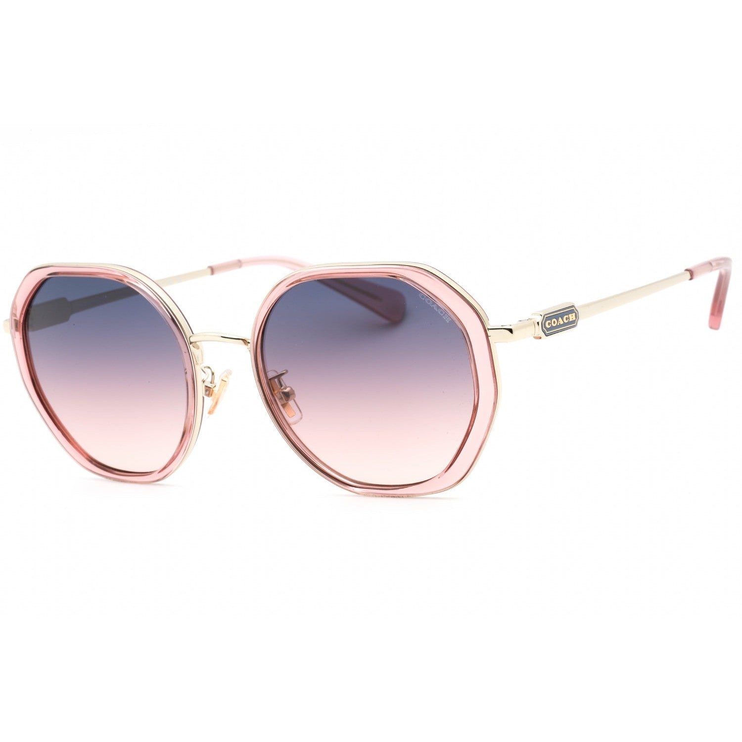 Coach 0HC7141 Sunglasses Transparent Pink Shiny Light / Plum Purple Scarlet Women's