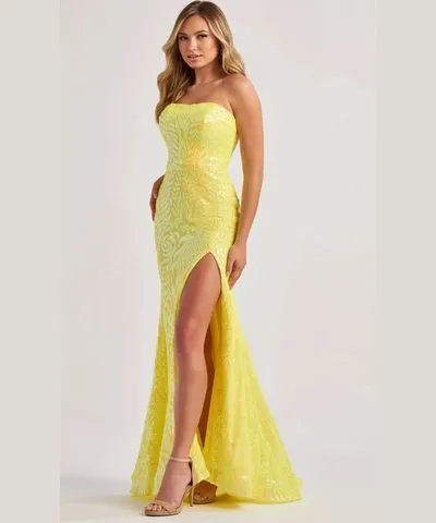 Colette By Daphne CL8610 - Straight-Across Sequin Gown