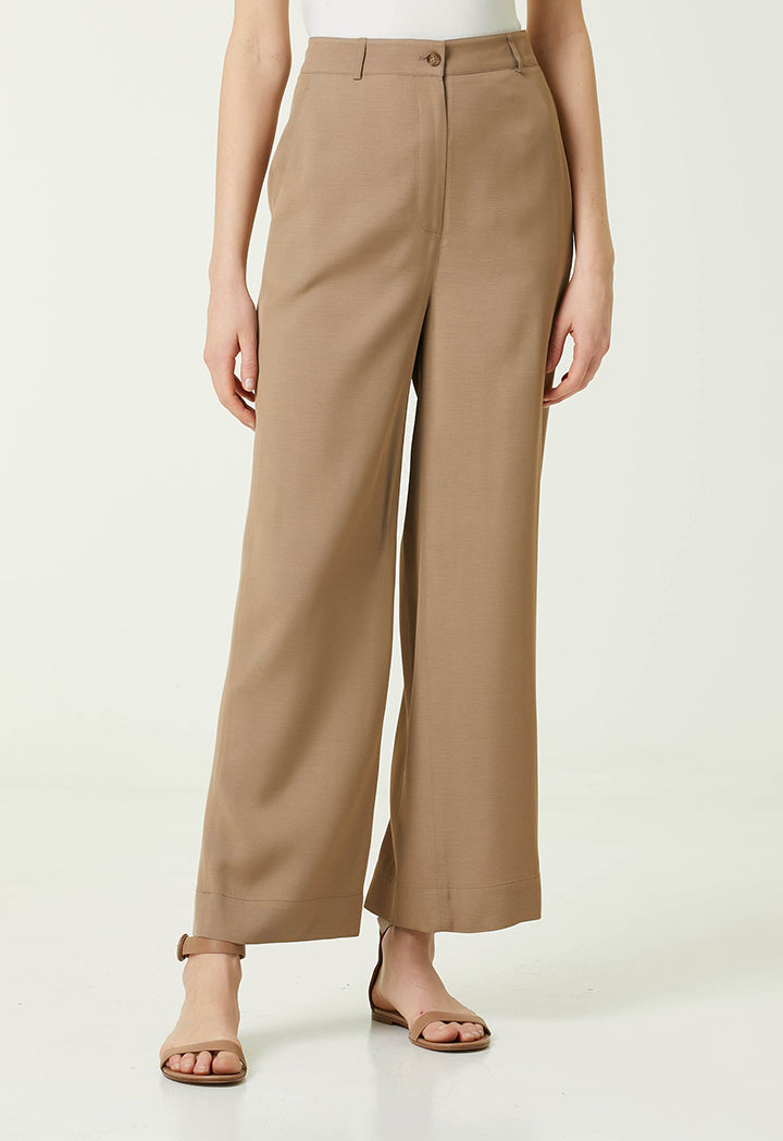 Collection High Waist Flowy Trouser Beige