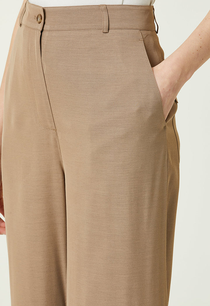 Collection High Waist Flowy Trouser Beige