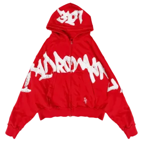 Dead Romance Freedom Zip Up Hoodie Red