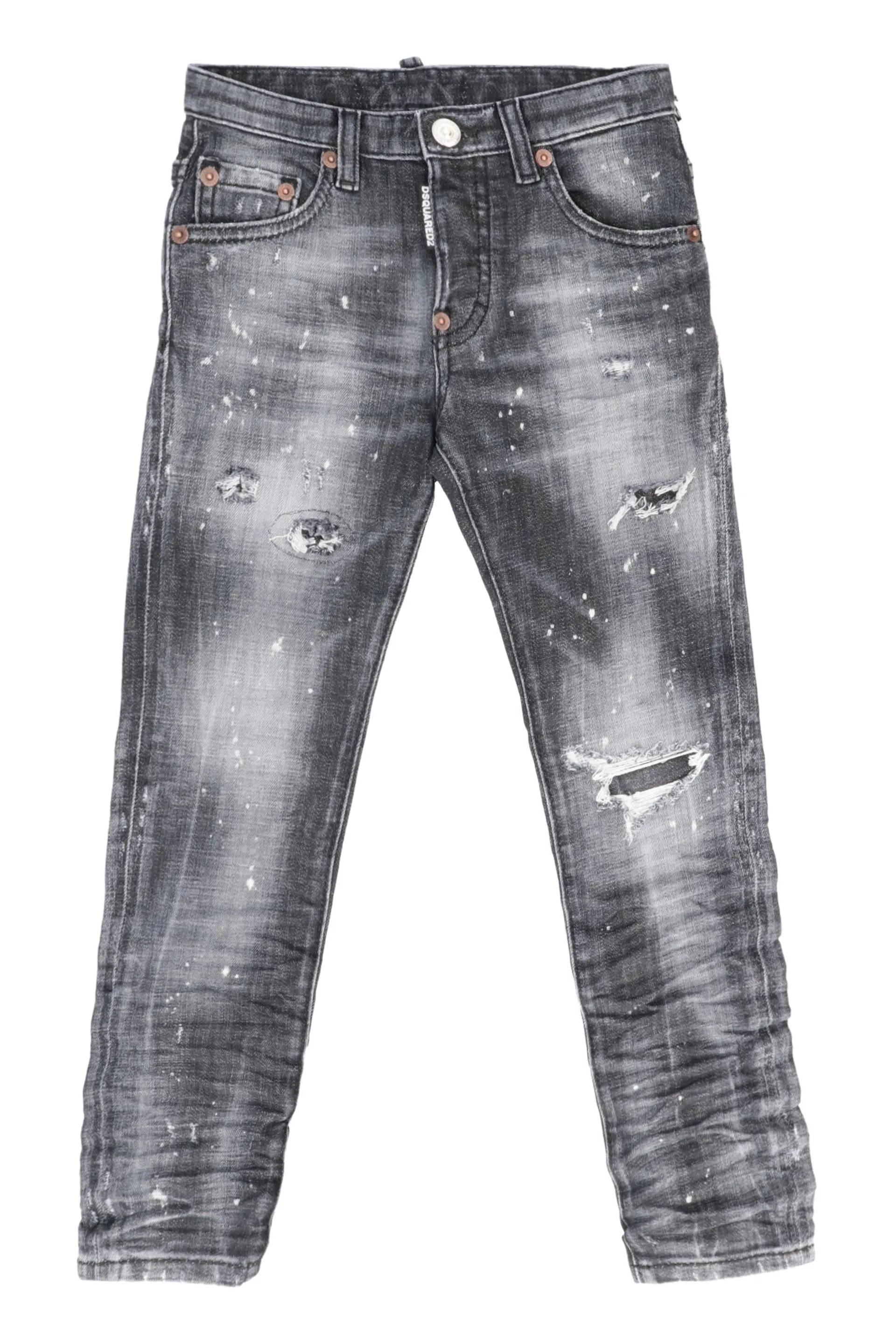 Dsquared2 Kids Distressed Mid-Waisted Jeans