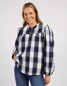 Elm Cedar Check Blouse - Navy Check