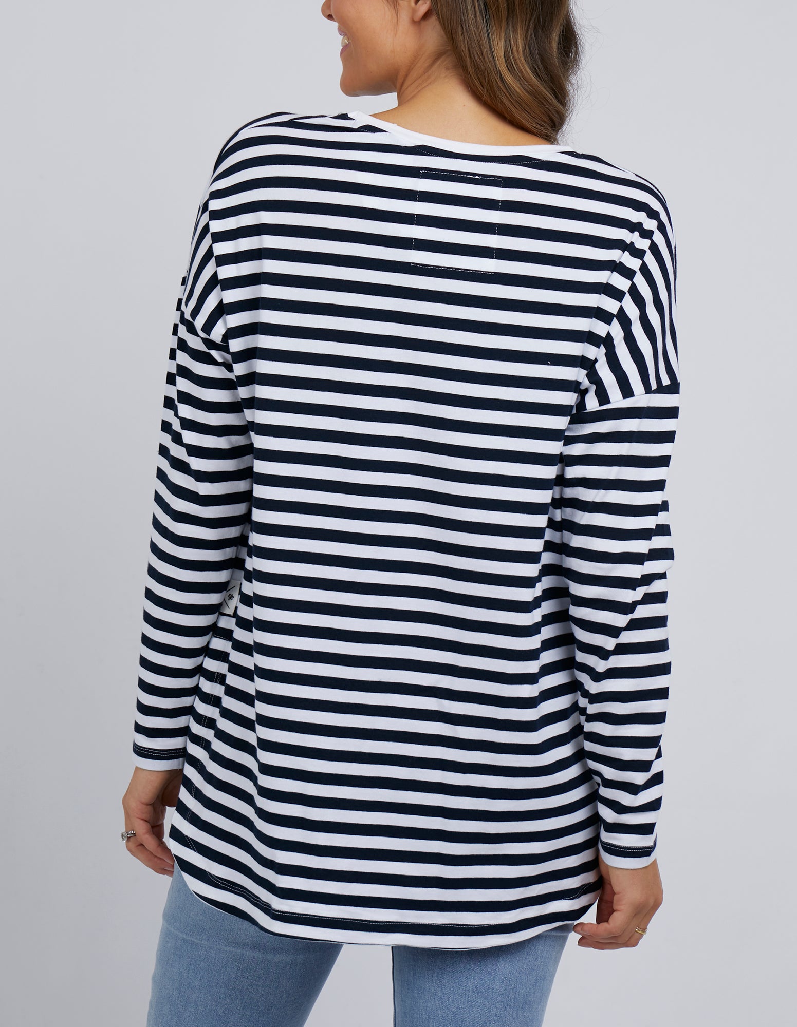 Elm Lauren Stripe LS Tee - Navy & White Stripe