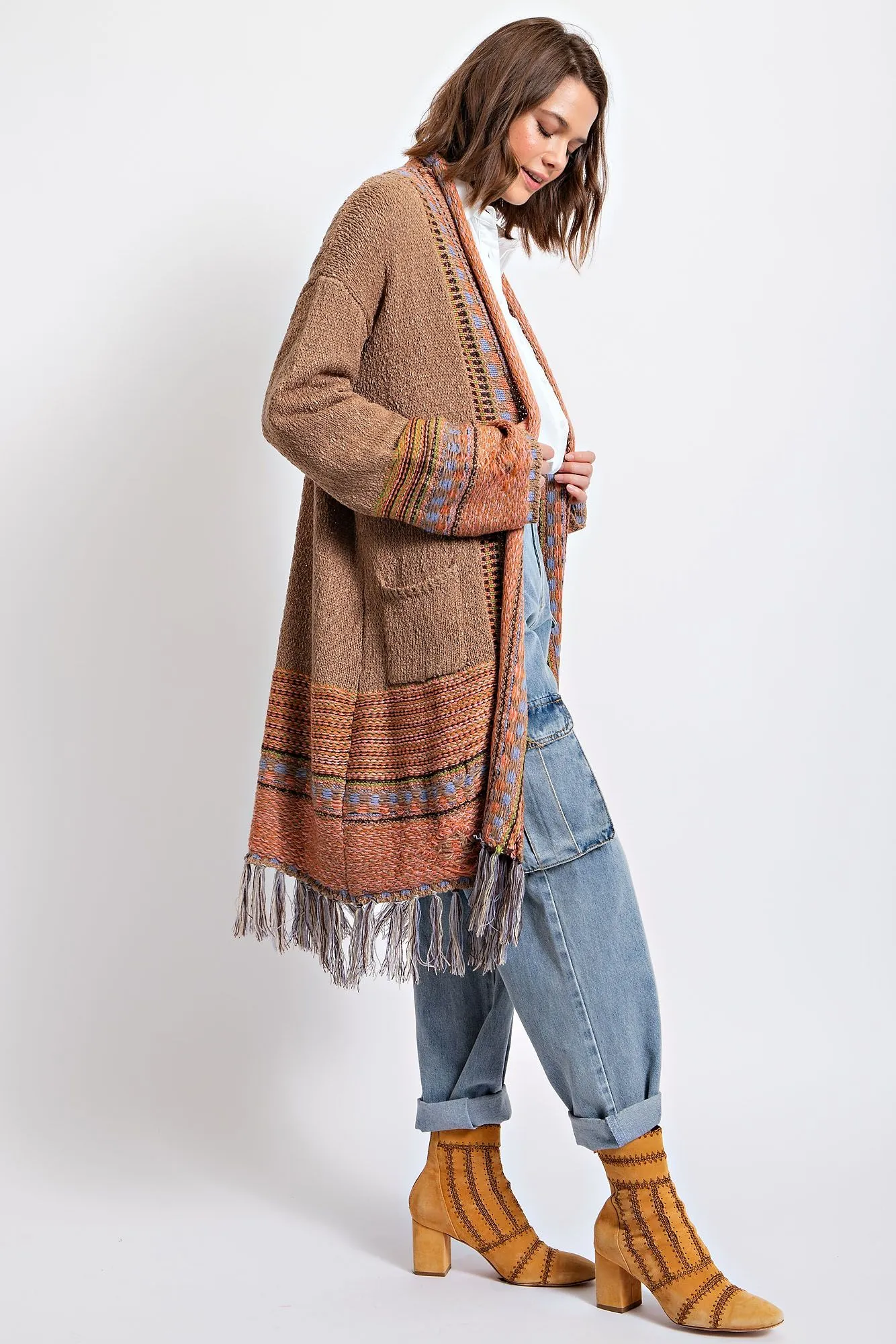 ETHNIC FEATURED SWEATER CARDIGAN