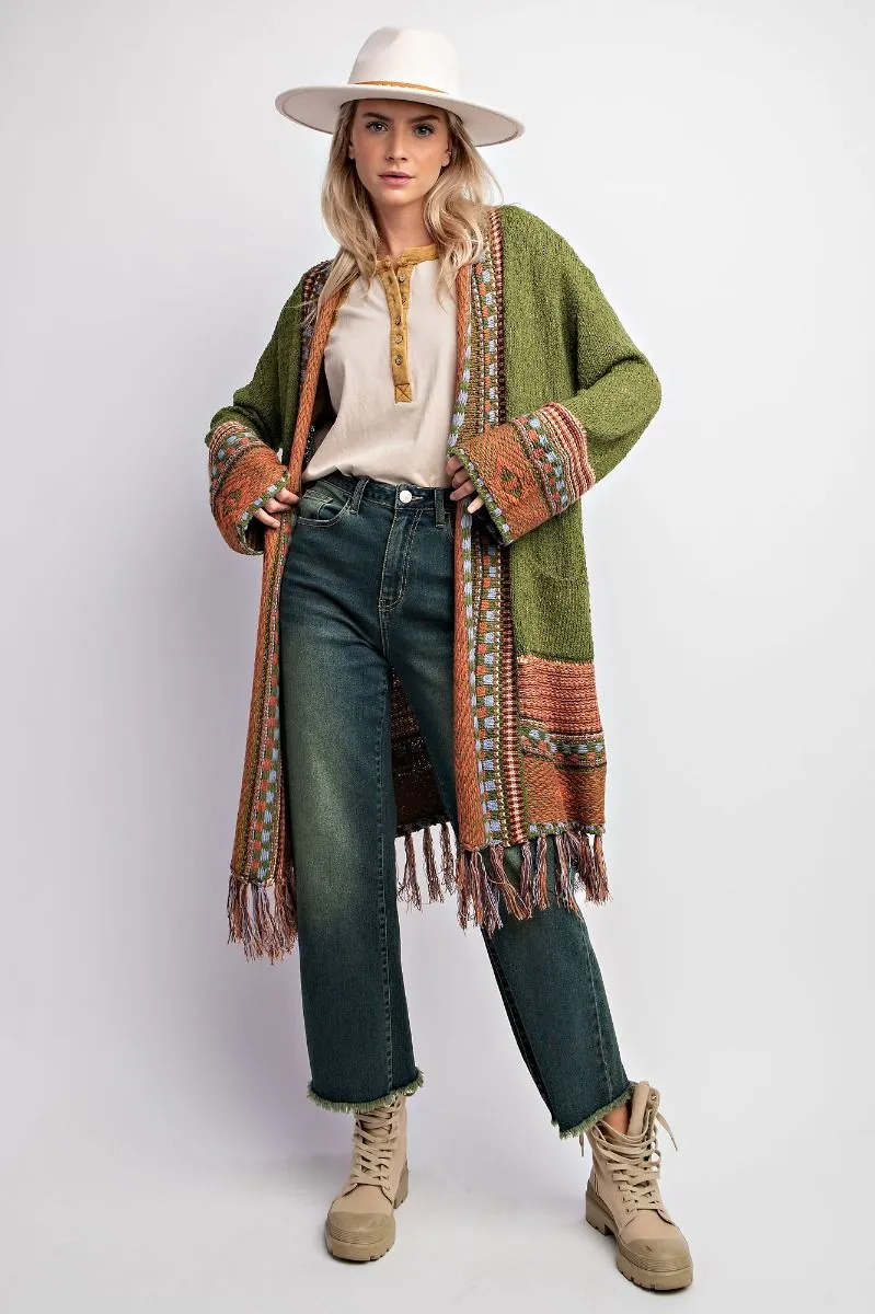 ETHNIC FEATURED SWEATER CARDIGAN