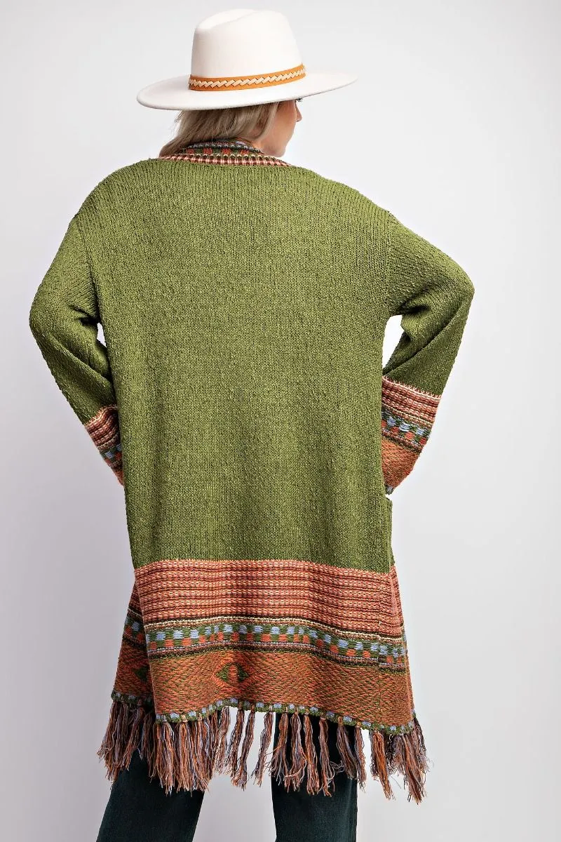 ETHNIC FEATURED SWEATER CARDIGAN