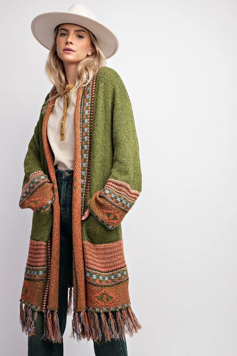 ETHNIC FEATURED SWEATER CARDIGAN