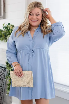 Fairytale Endings Chambray Dress- Light Denim