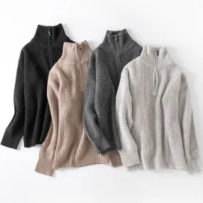 Fashion Half Cardigan Loose Sweater